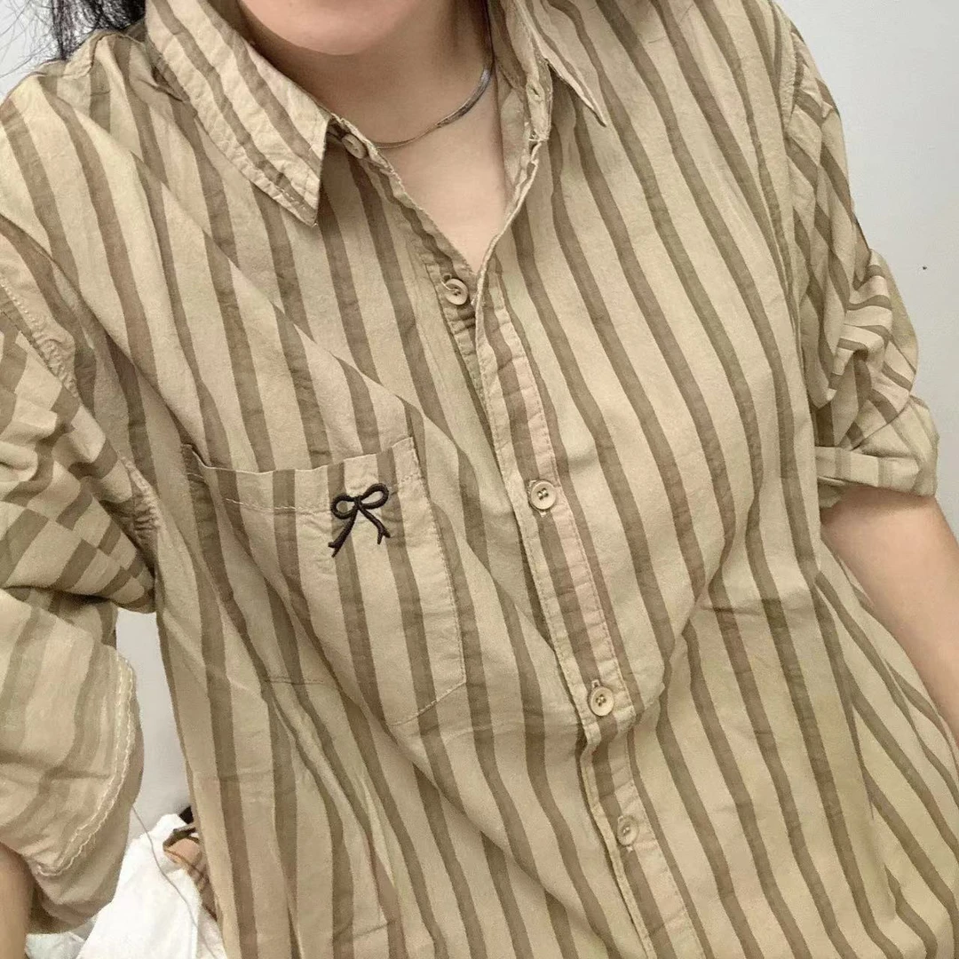 H99个性棉衬衫女新款时尚休闲减龄百搭气质上衣潮