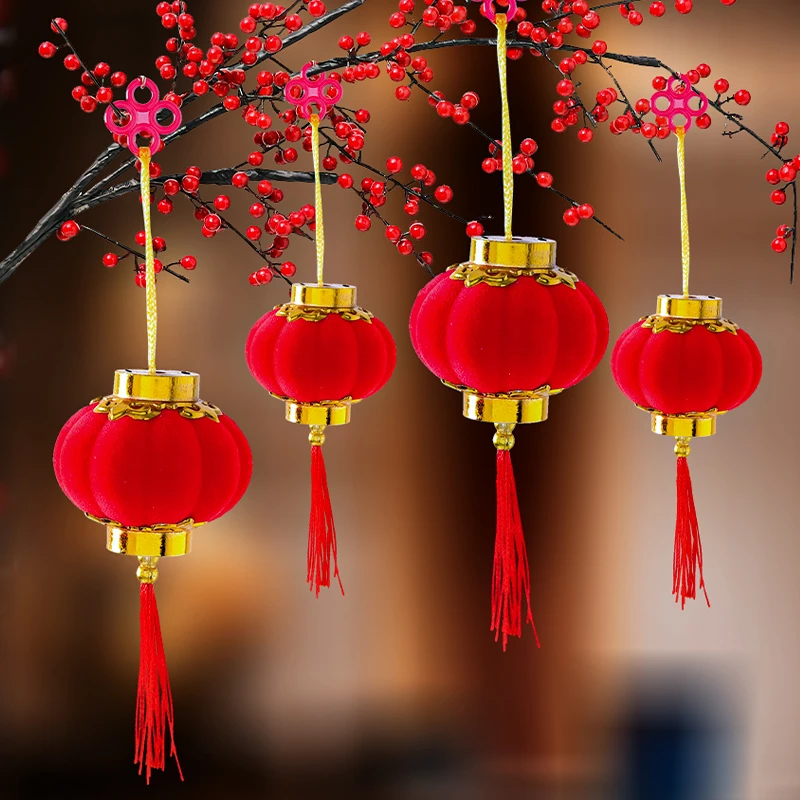 2024新年小灯笼挂饰过年装饰树上迷你灯笼挂件结婚喜庆摆件挂饰品