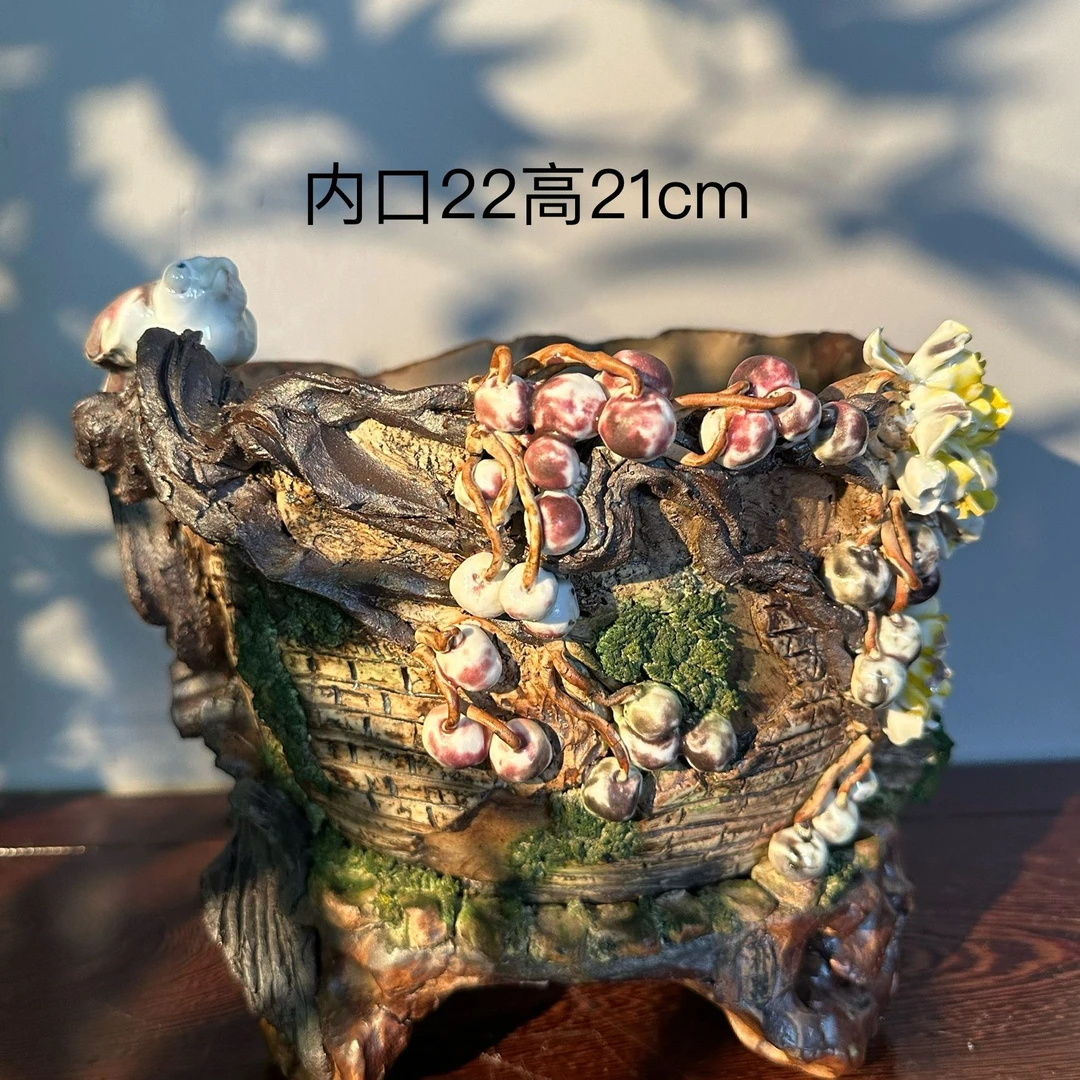 景德镇朴器手工精品大口径花盆老桩花盆孤品需要联系客服