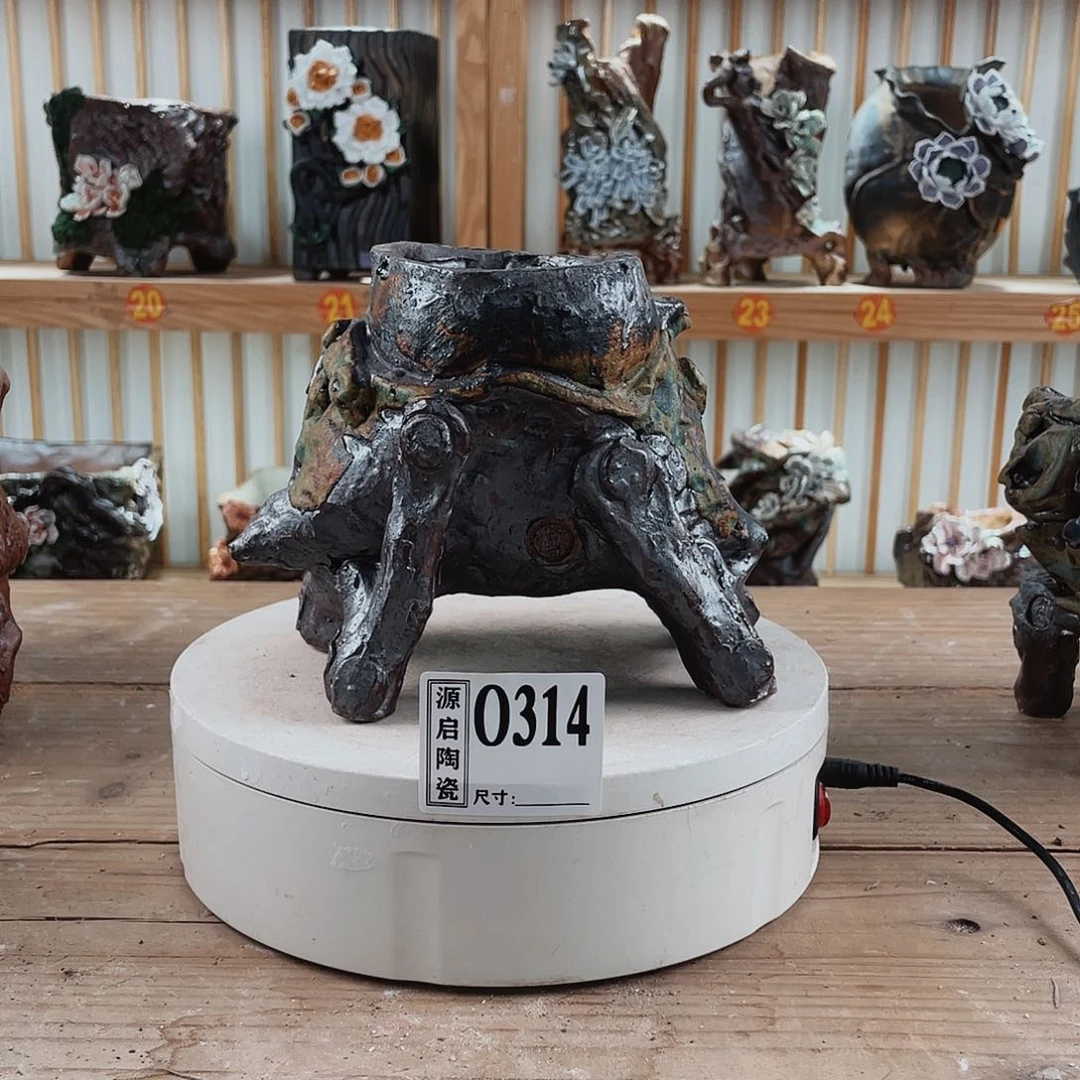 紫砂花盆景德镇手工制作花盆314