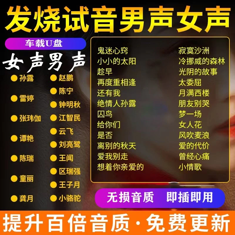 汽车载u盘歌曲发烧人声男女生经典流行音乐雷婷孙露高品音质优盘