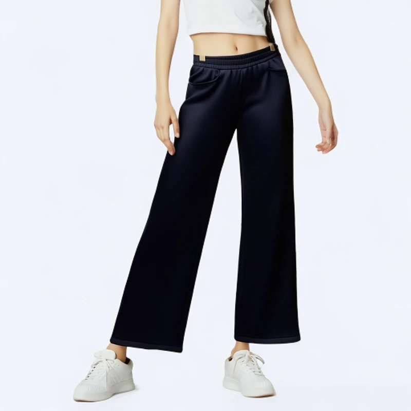 櫟丝御锦柞蚕丝女裤直筒裤加厚显瘦秋冬时尚休闲棉裤 9624C94087