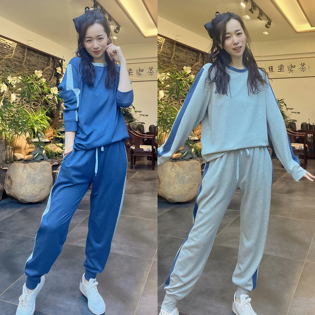 櫟丝御锦柞蚕丝男女休闲运动大码宽松可外穿家居服套装 96220965