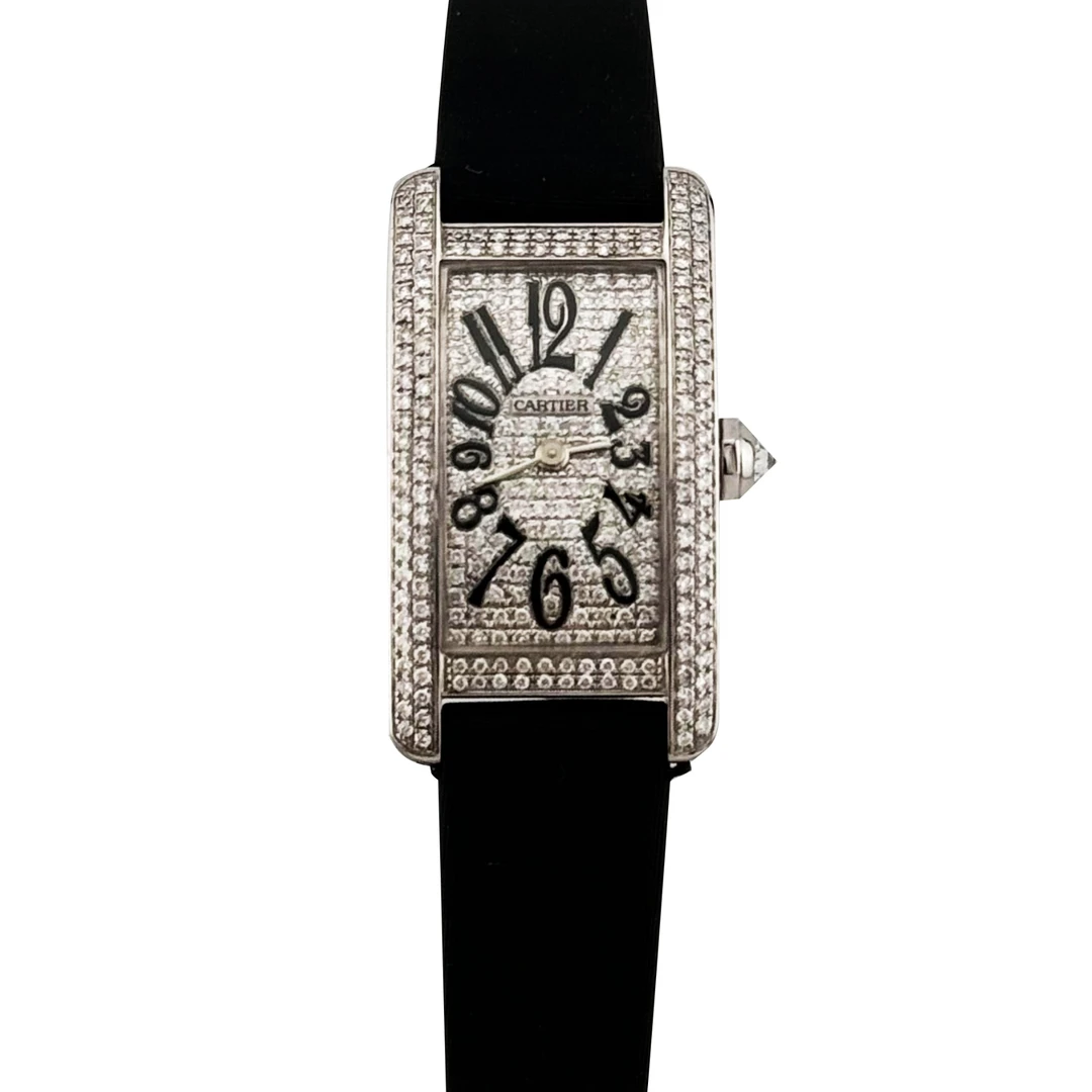 99新 Cartier/卡地亚 美坦系列WZ605129 19×35白金 石英女款 单表