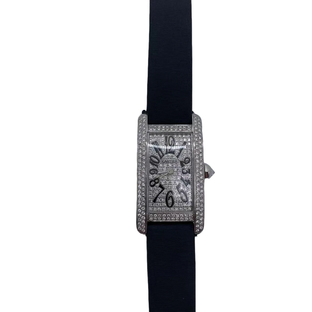 99新 Cartier/卡地亚 美坦系列WZ605129 19×35白金 石英女款 单表