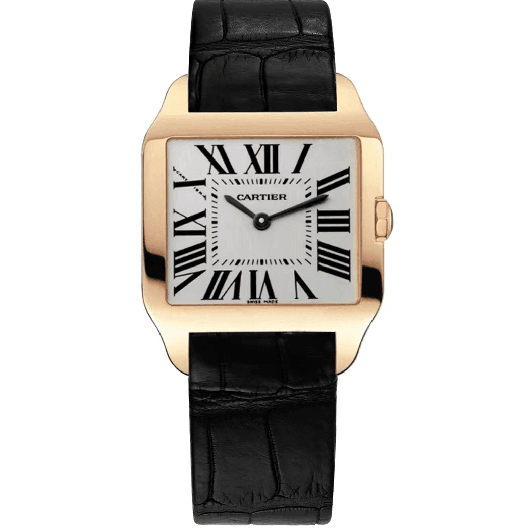 99新 Cartier/卡地亚 山度士 W2009251 玫瑰金石英 女款 时尚单表