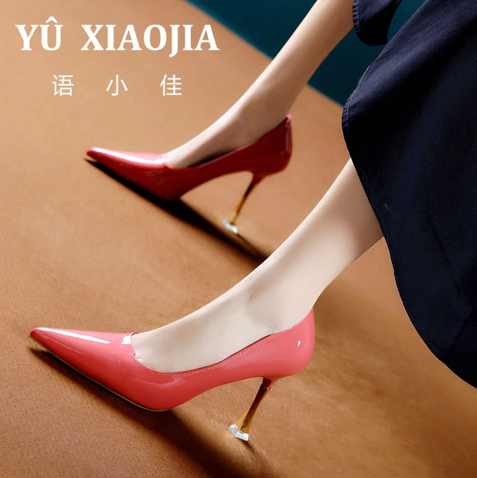 8CM[已开价]职业百搭套脚高跟鞋女春秋季简约尖头细跟单鞋20-1035