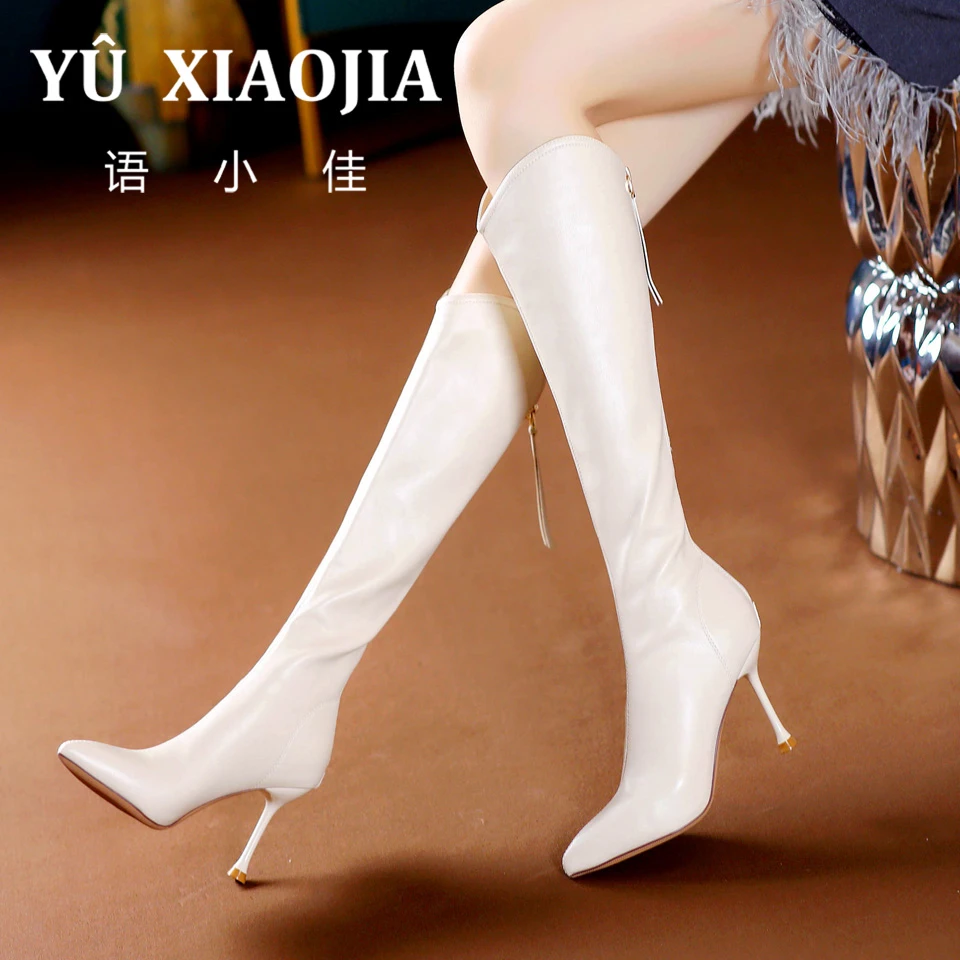 下架[已开价]细跟弹力瘦腿靴加绒2025秋冬季尖头高跟长筒靴子L315