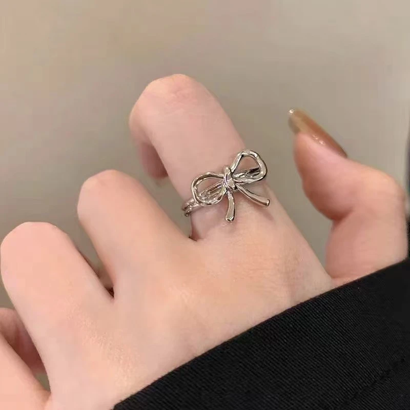 铜合金戒指 （蝴蝶结戒指）2024年款简约蝴蝶结设计开口戒百搭日常