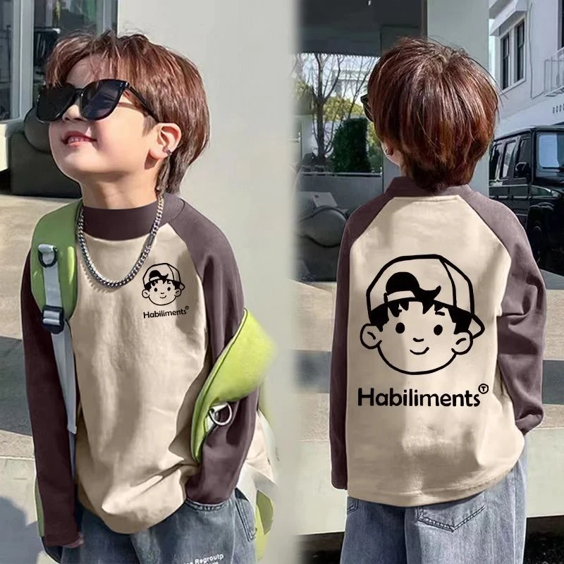 男童青少年秋冬长袖中大童半高领打底衫加厚磨毛儿童保暖上衣德绒