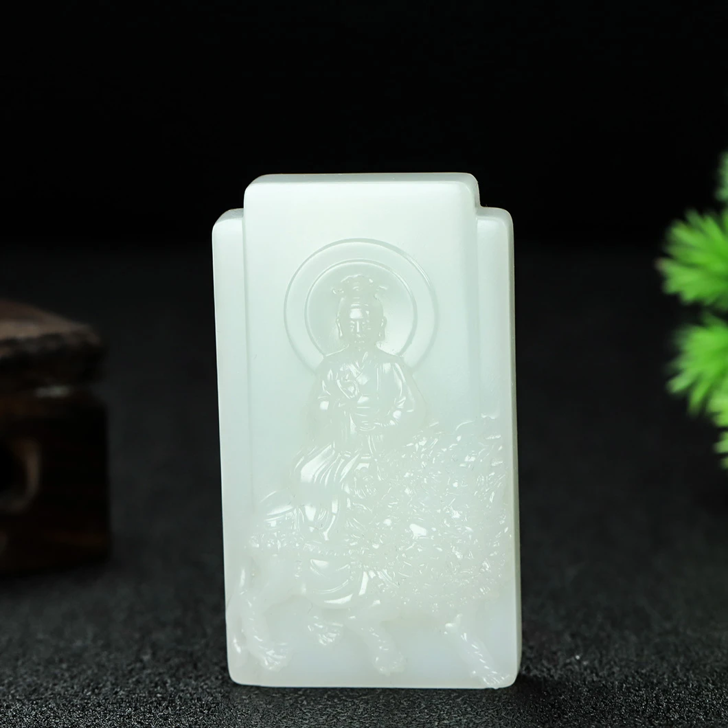 和田玉野牛沟吊坠太乙救苦天尊高端男士挂坠把玩手工精雕纯色挂坠