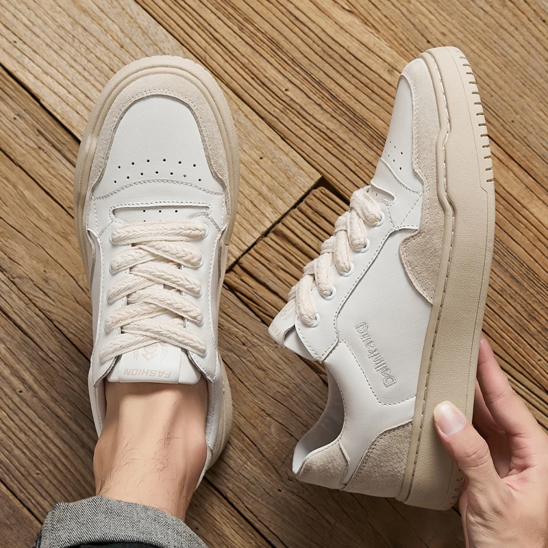 休闲鞋男韩版真皮男鞋2022秋季新款百搭板鞋子男潮流原创小众鞋