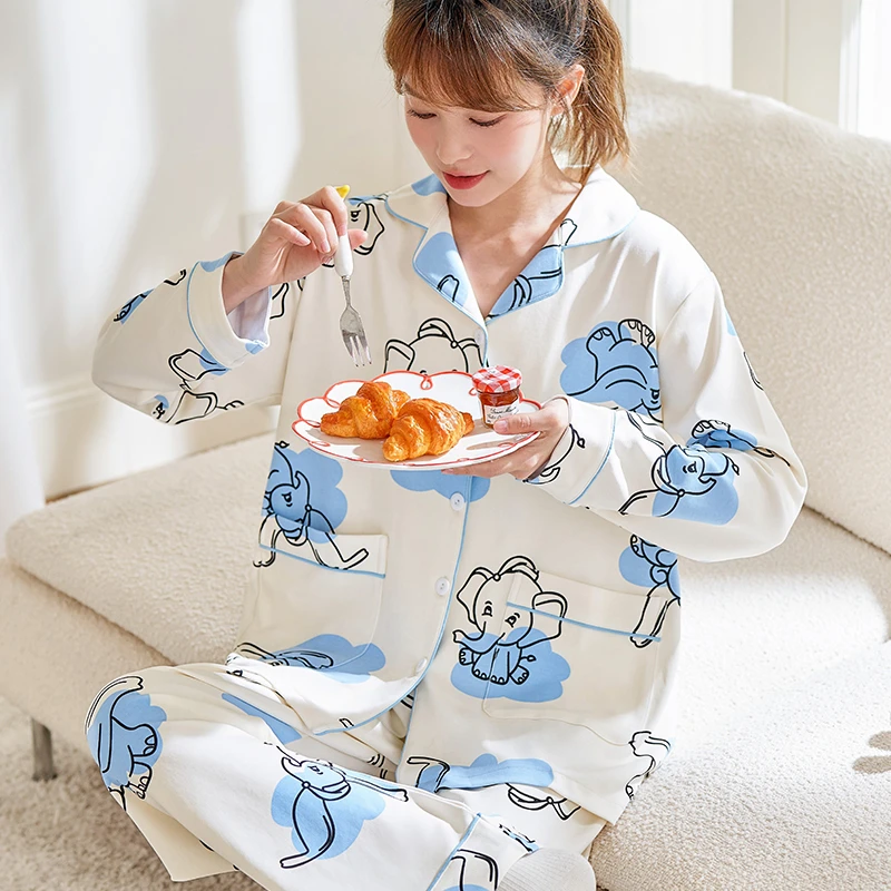 睡衣女春秋款2025年新款长袖高级感可外穿休闲冬季大码家居服套装