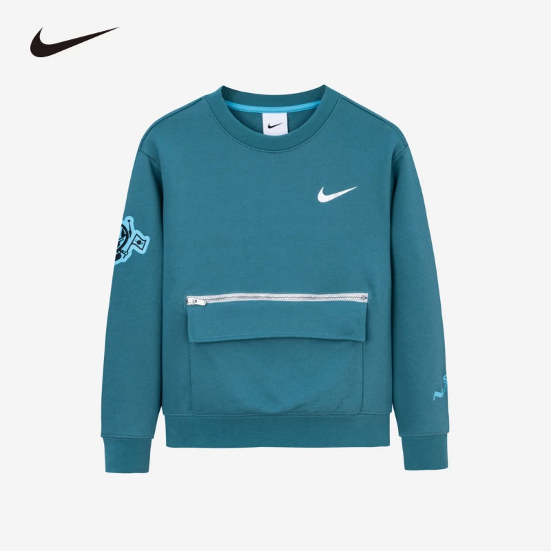 【童装旗舰】 NIKE耐克男女童款春秋运动套头无帽卫衣NKN-PO-K632