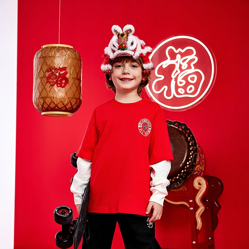 【匡威圆领长袖T恤】Converse冬季男童圆领长袖T恤CNVB-FF-H174*