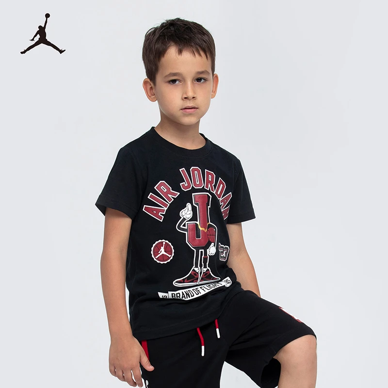 【童装旗圆领舰】Air Jordan童装男童夏季休闲短袖T恤JDB-TE-A372