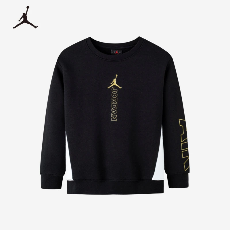 【童装官方】AirJordan童装男女同款秋冬时尚加绒长袖套头卫衣C018
