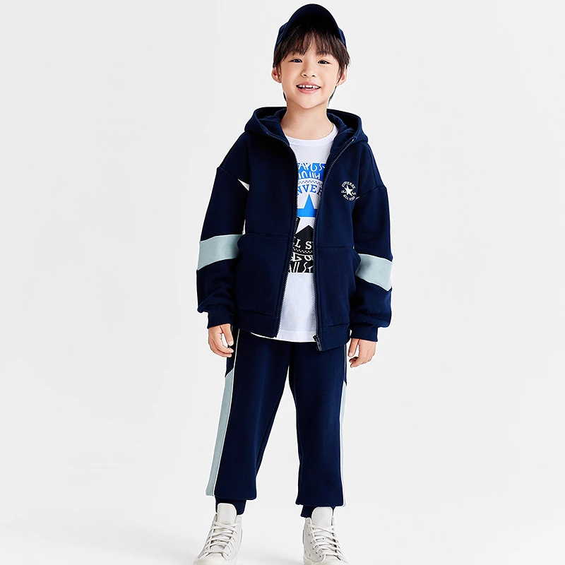 【童装旗舰】Converse匡威童装卫衣卫裤秋季男童2件套运动套装G843