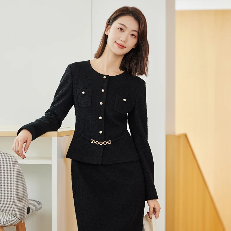 EP YAYING雅莹女装 气质小香风收腰针织连衣裙 秋装新款4611A