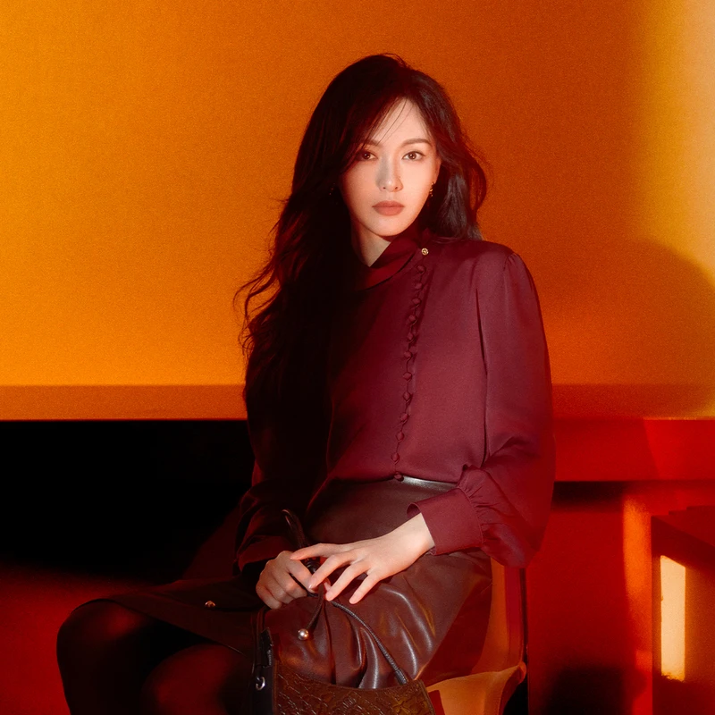 [唐嫣同款]EP YAYING雅莹 设计感交领斜襟桑蚕丝衬衫 2203A