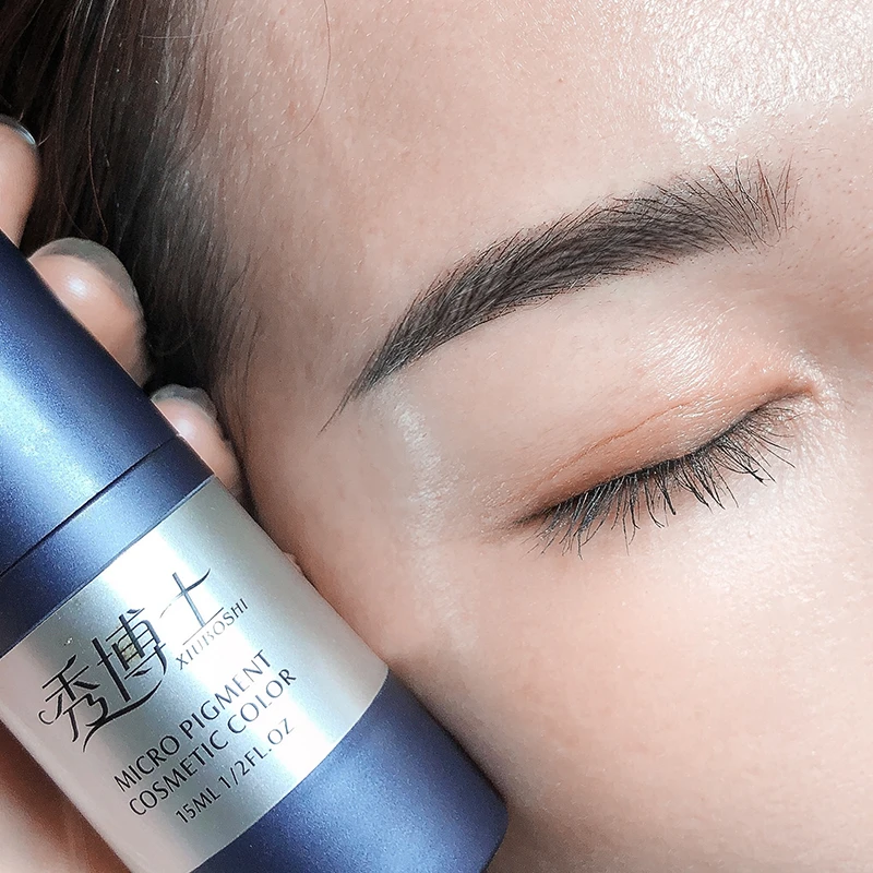 秀博士久色纹绣色料液体雾眉唇帝王黑色纯植物半永久咖色留色好