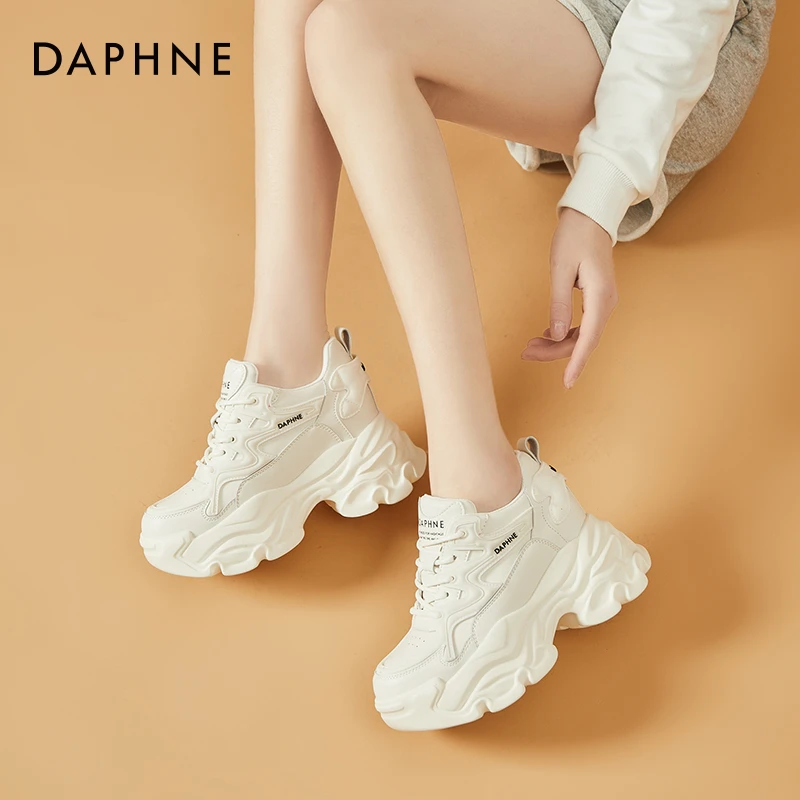 达芙妮厚底老爹鞋女2024新款秋季百搭休闲运动鞋黑色轻便春秋女鞋