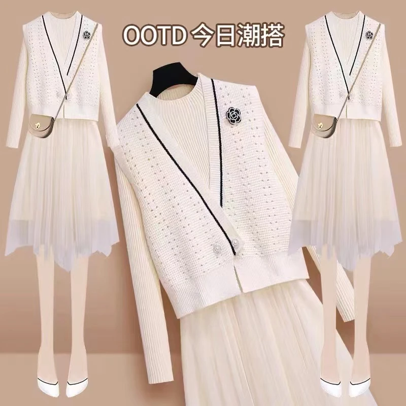 针织马甲背心女款春秋小个子条纹毛衣马夹外穿学院风叠穿坎肩外穿