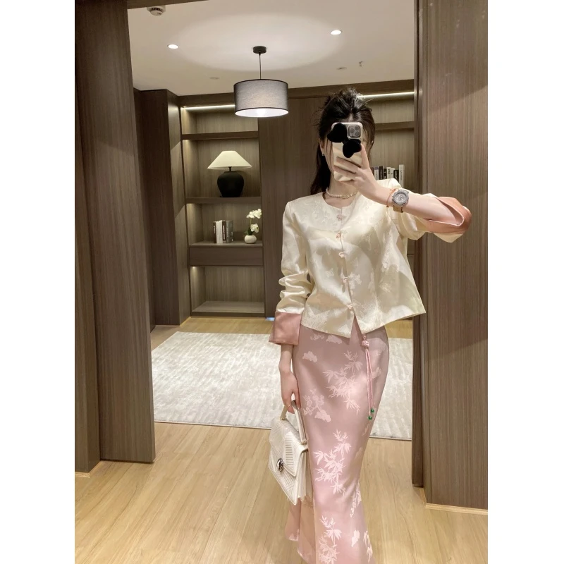 【现货】新中式国风2024早春新套装女高级感气质半身裙