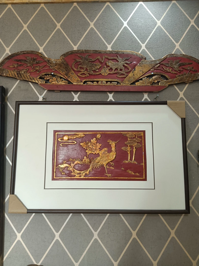 木制品，东阳木雕工艺品，狮子滚绣球