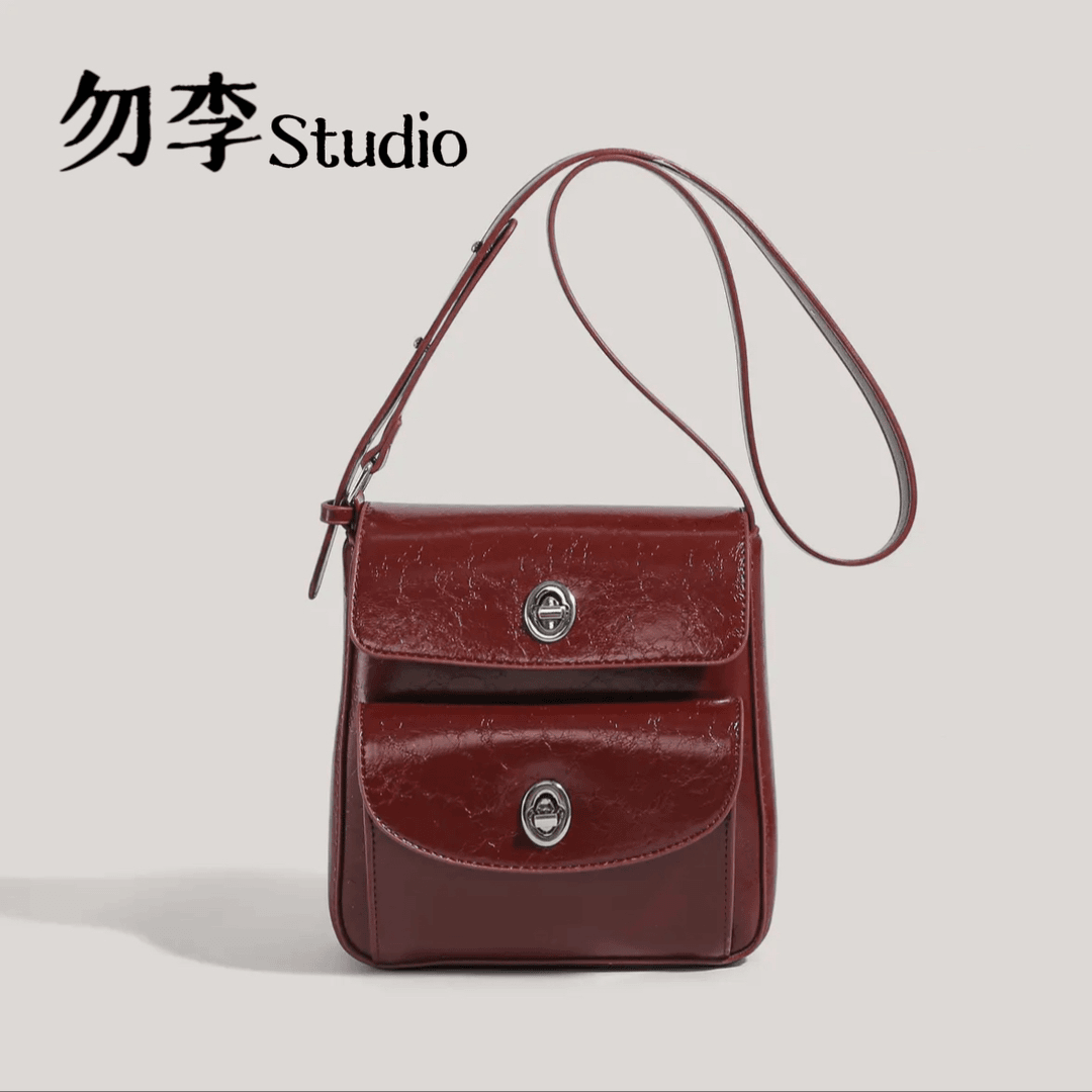 勿李studio 6272高级复古vintage邮差包 小众设计单肩斜挎包