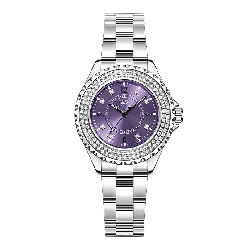 【猫小C专属】爱沃驰I&W蓝宝石经典防水气质时尚镶钻女士石英表703
