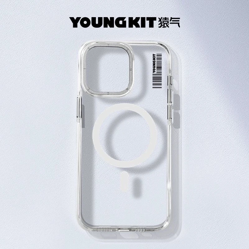 「晶盾」猿气适用苹果17promax不发黄手机壳iphone16透明磁吸保护壳