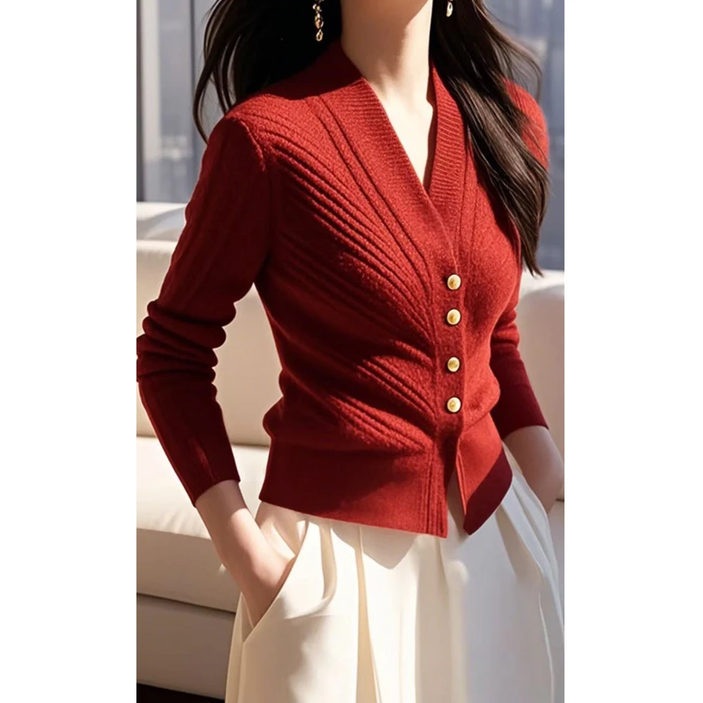 红色毛衣内搭上衣女2024冬高级感新年本命年奶呼呼软糯针织衫