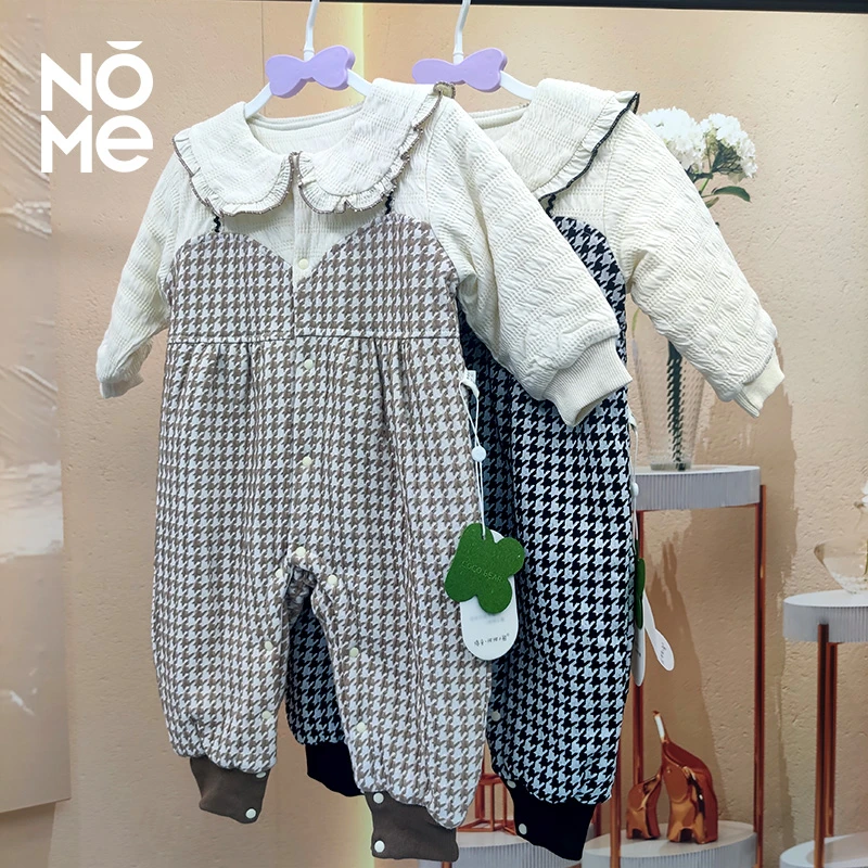 nome女新生儿爬服婴儿冬季衣服儿童加棉连体衣宝宝秋冬款衣服