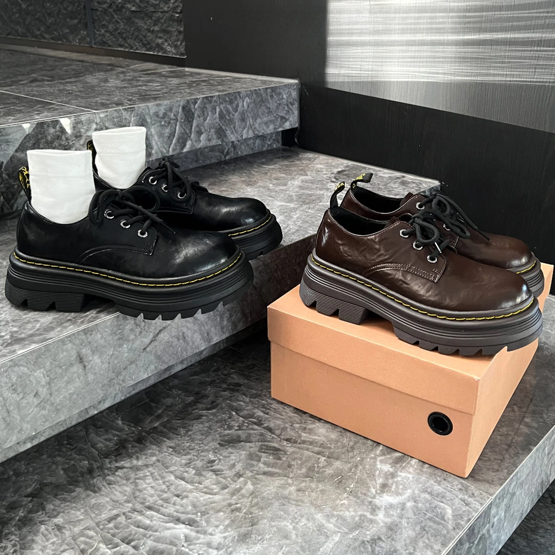 【大叔家】厚底增高时尚乐福鞋2025年春新款百搭休闲英伦风小皮鞋