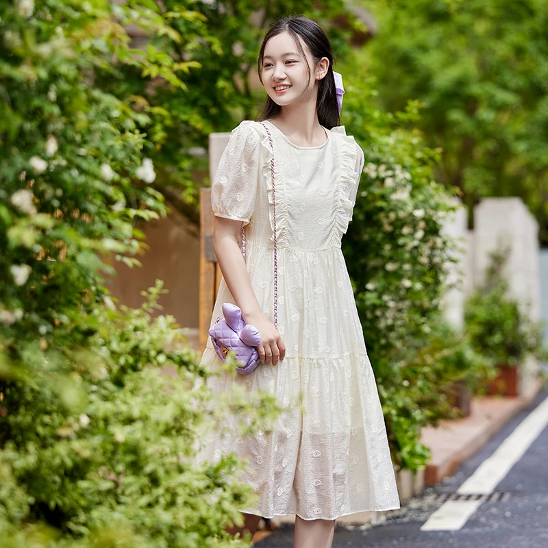 7月夏季连衣裙2025新款学院风高中生薄款初中生学生公主裙气质