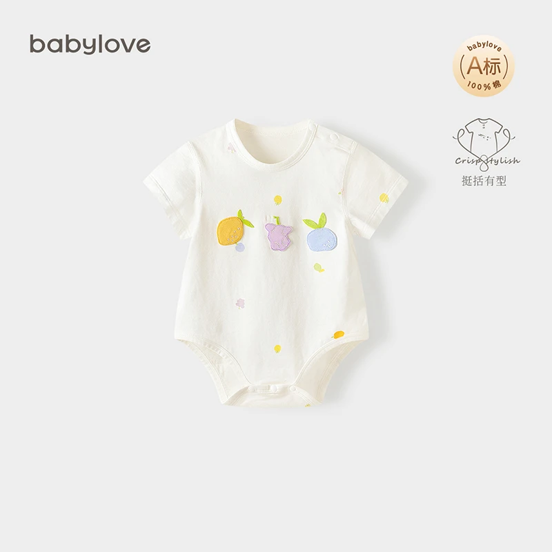 【奶油水果派】babylove婴儿短袖包屁衣夏季薄款男女宝宝新生儿夏装