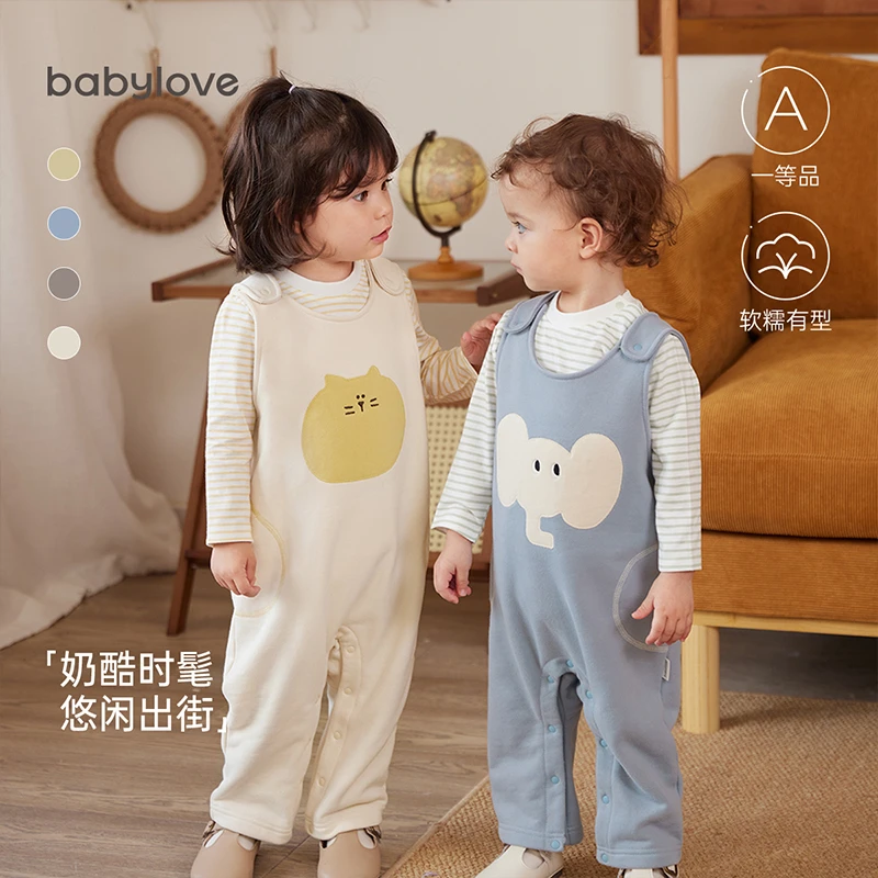 【达人专属】babylove宝宝背带裤春秋季时髦出街洋气百搭保暖防风