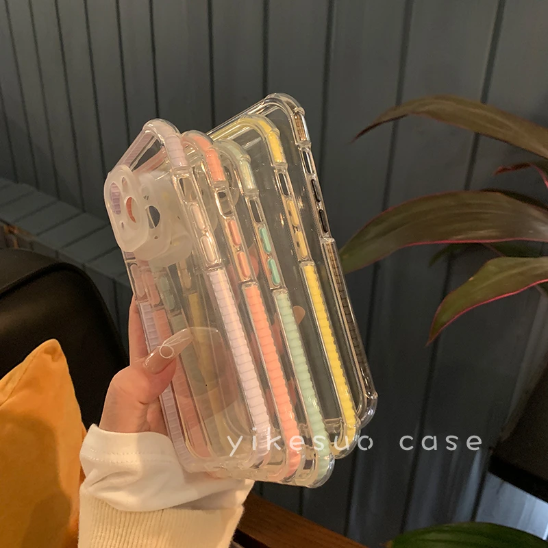 全包硅胶手机壳适用iPhone15promax简约风13/14透明壳14pro创意15