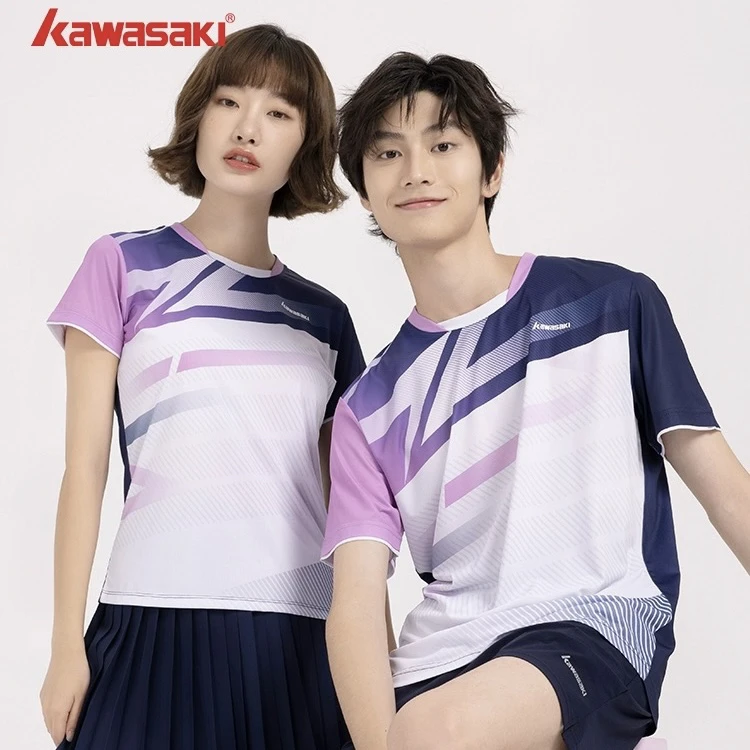 kawasaki/川崎羽毛球服速干运动T恤男女款排汗速干透气休闲衫短袖