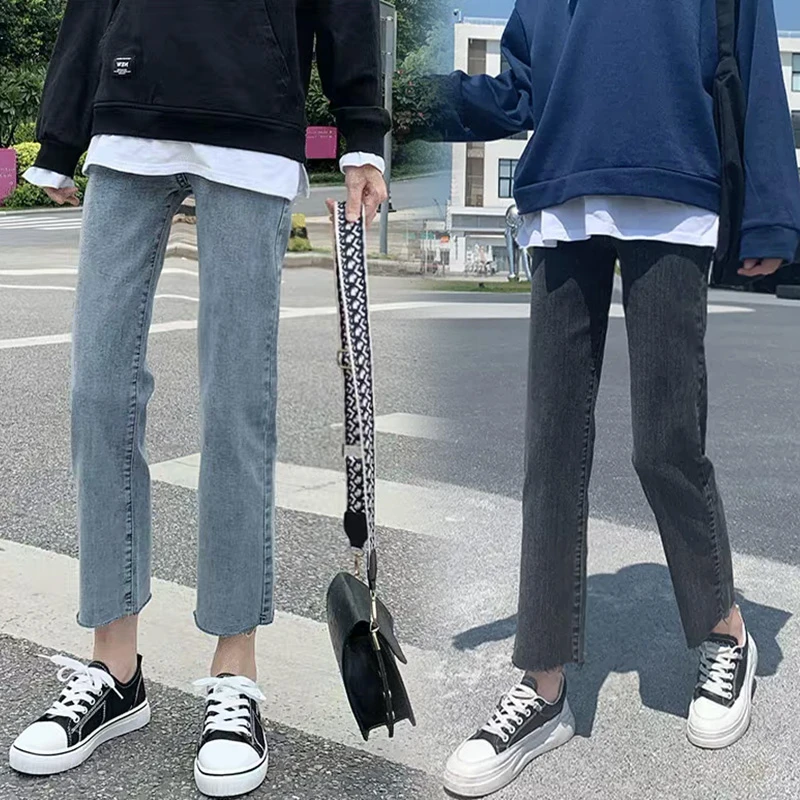孕妇牛仔裤春秋季时尚外穿高弹力烟管裤休闲宽松潮妈百搭直筒裤