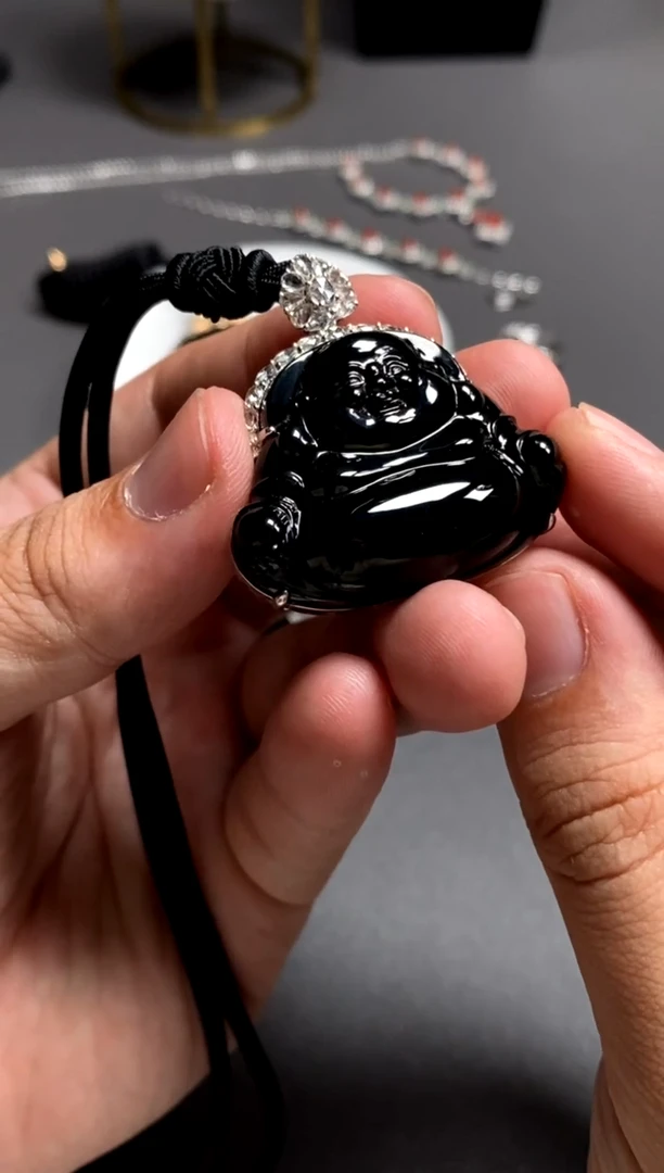 【闪购商品】翡翠颈饰18K金镶嵌佛公