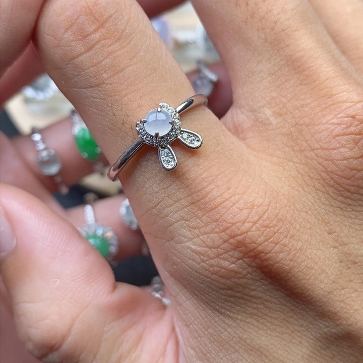 翡翠戒指银S925镶嵌765868888