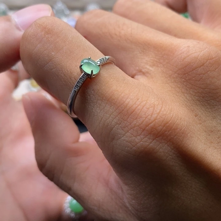 翡翠戒指银S925镶嵌5358856