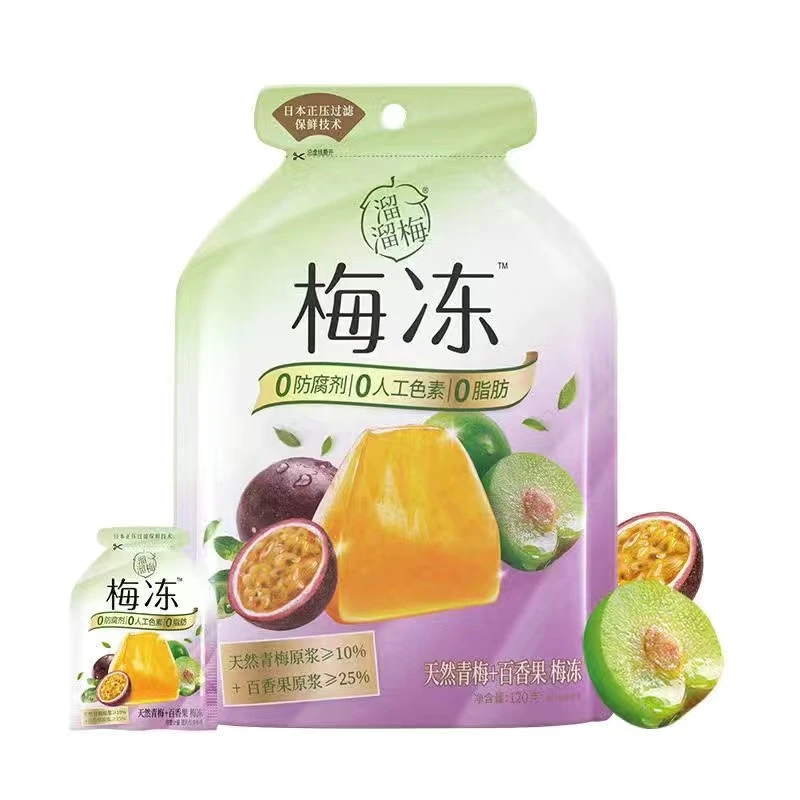 【溜溜梅】天然梅冻120g 休闲0脂饱腹百香果蒟蒻果冻办公室解馋零食
