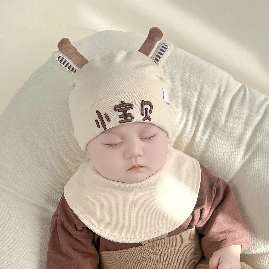 婴儿帽子春秋季纯棉胎帽婴幼儿新生宝宝秋冬款超萌护囟门帽套头帽