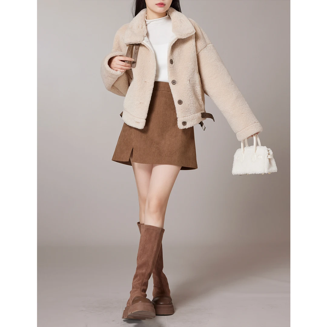 凯哥福利【糖炒栗子】时尚复古休闲羔毛外套J2023110103