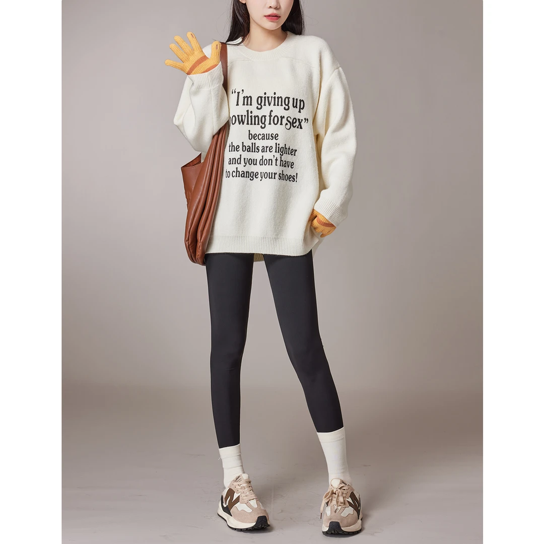 凯哥福利【火锅毛衣】字母印花宽松针织毛衣卫衣上衣J2023103101