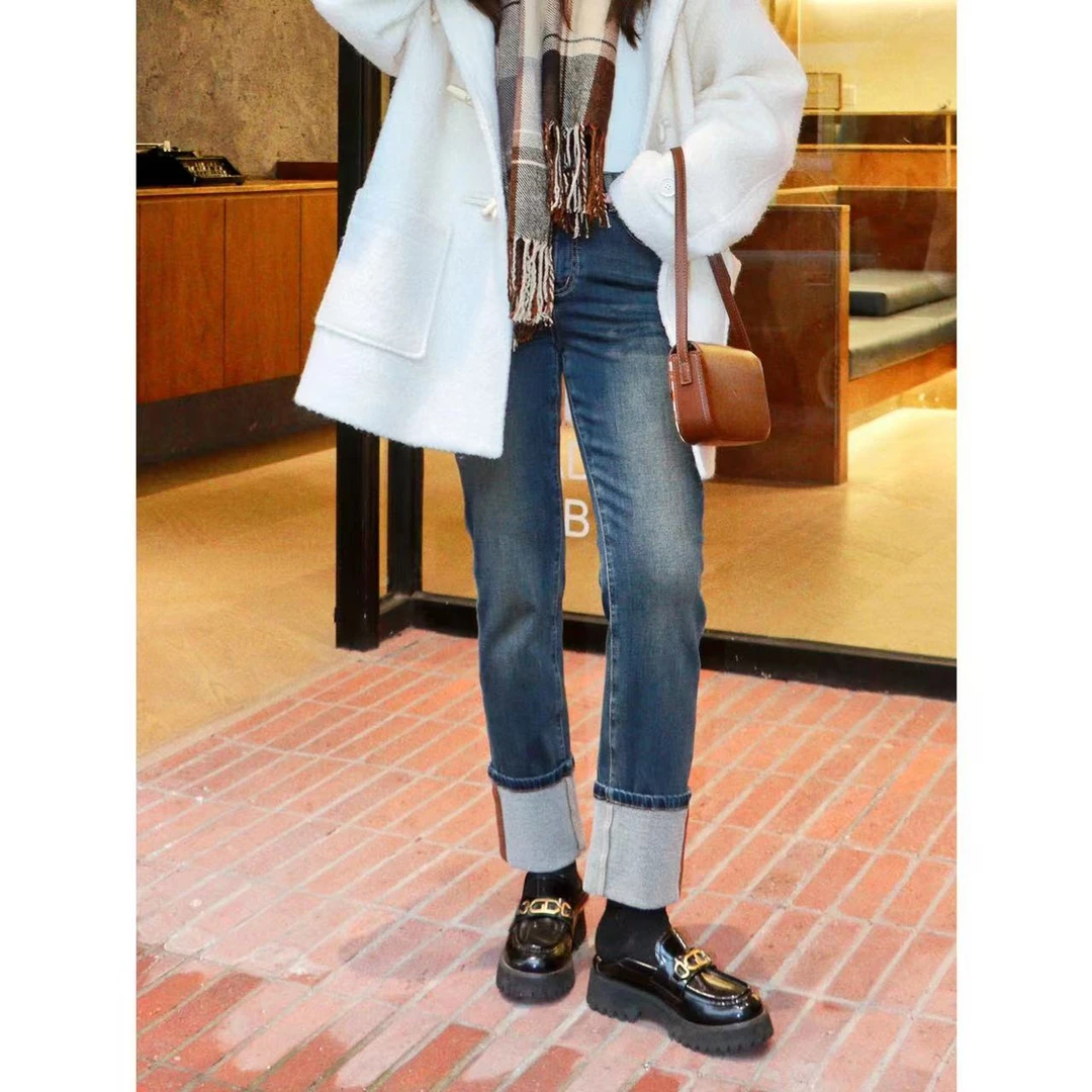 凯哥福利【拉腿特效】韩版百搭显瘦烟管牛仔裤J2023110901