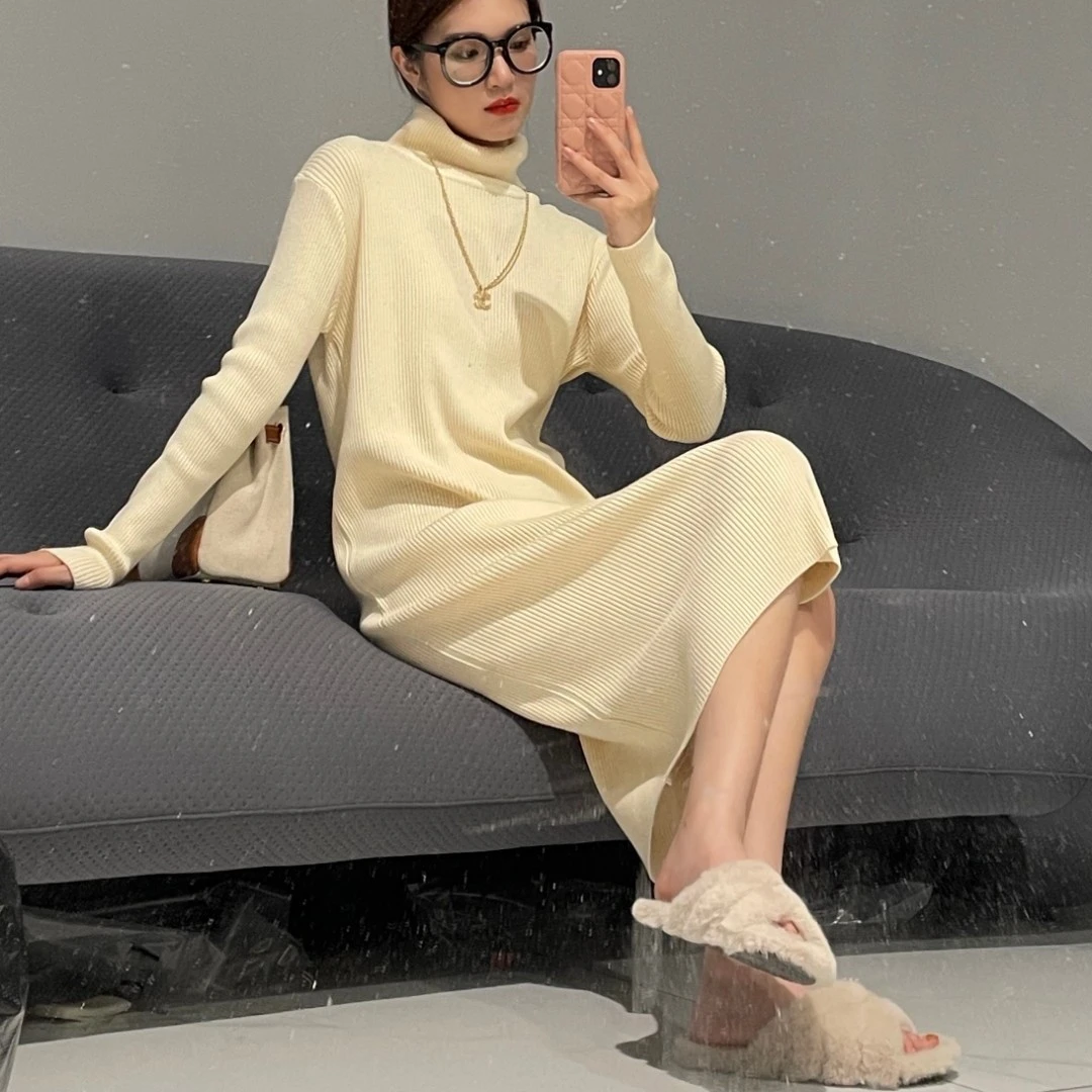 凯哥福利【奶茶兄弟】秋冬针织连衣裙 D2021100101